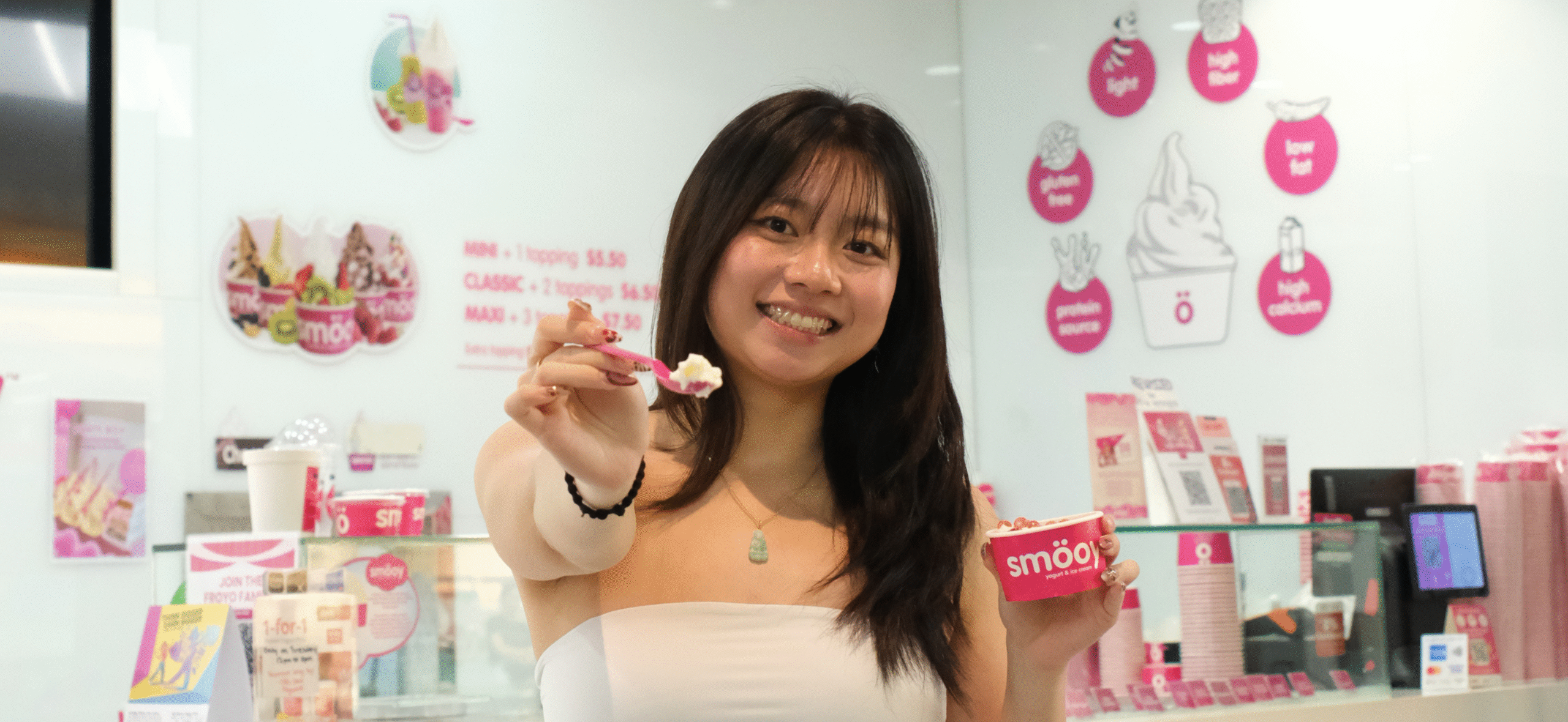 froyo near me Singapore cup with mixed fruit toppings